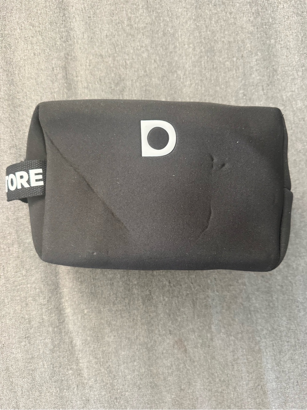 Black Neoprene Travel Kit Toiletry Bag